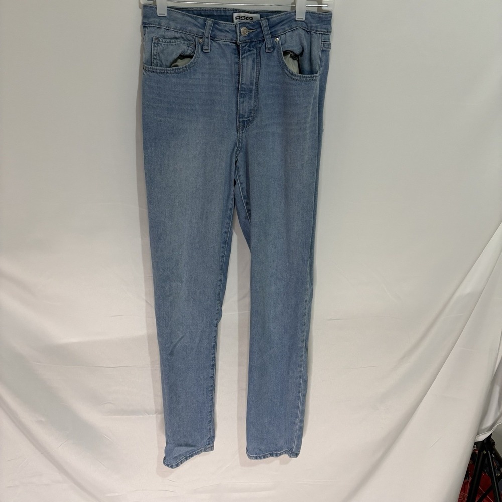 RSQ Vintage Mom Women Size 28 Light Wash Jeans Blue Regular Fit Denim